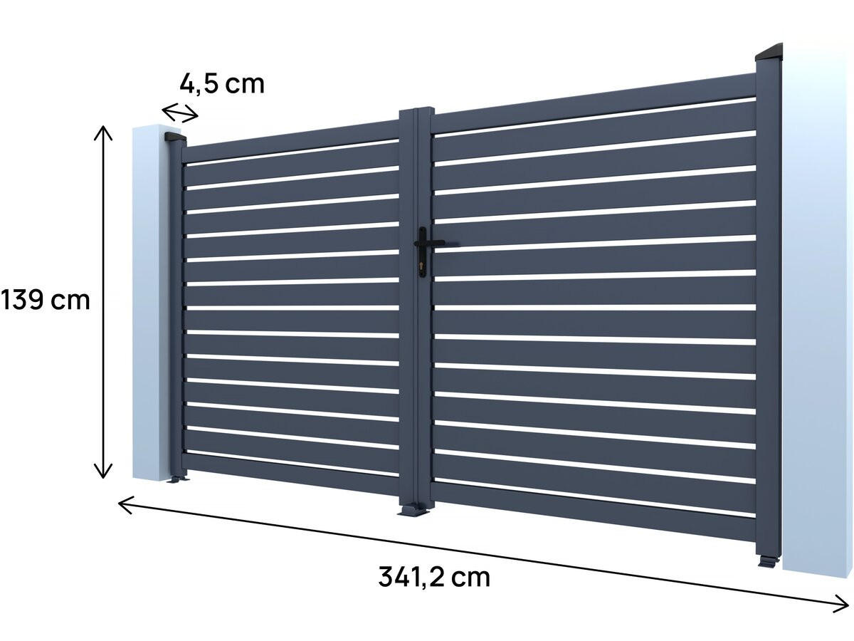 TOR julien Grau - Grau, Metall (40/140/340cm) - Habitat Garten