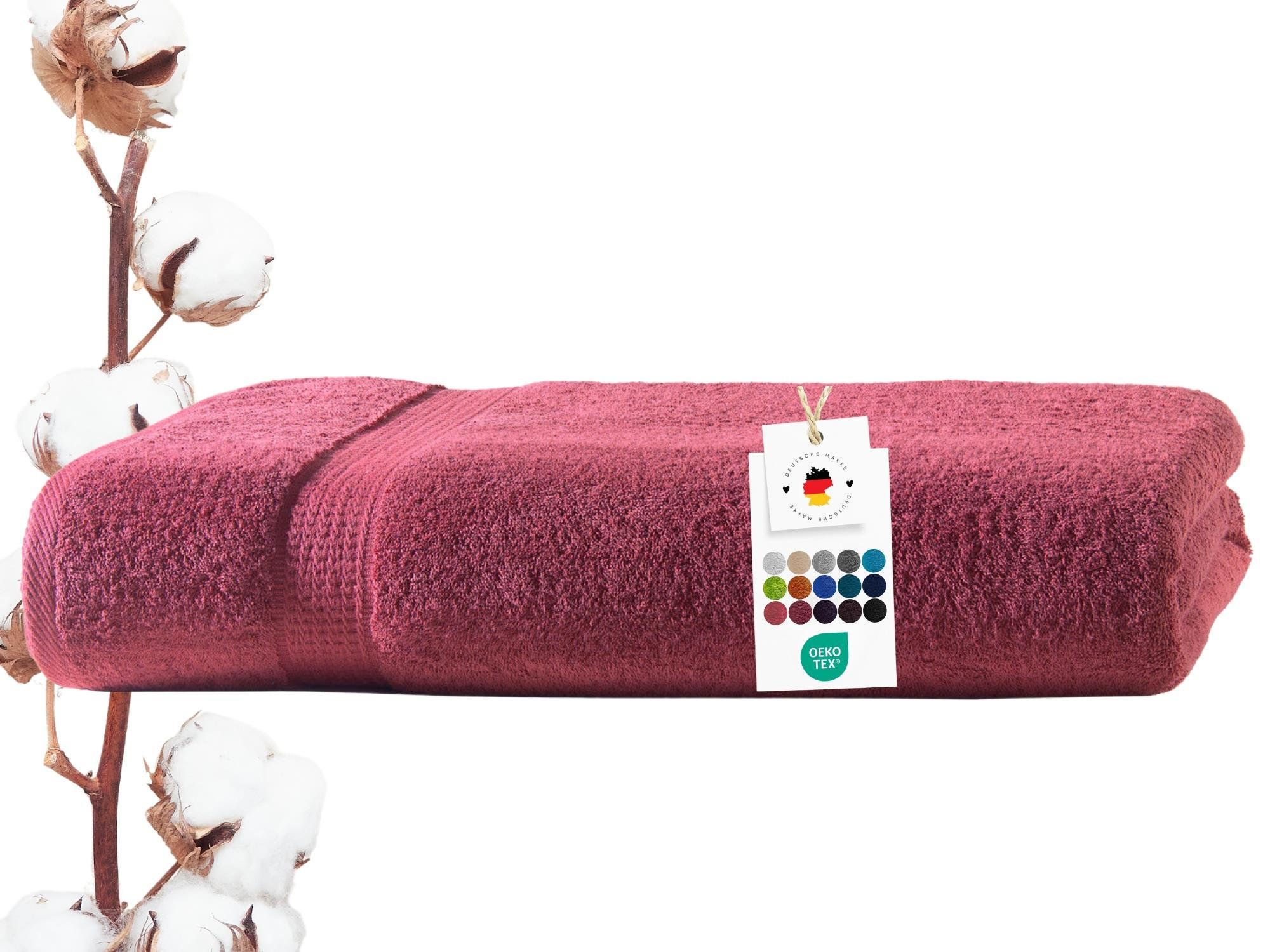 BADETUCH 100x150 cm Frottier Handtücher aus 100% Baumwolle, Bordo 500g/m2 - Bordeaux, Textil (100/150cm) - Carpe Sonno