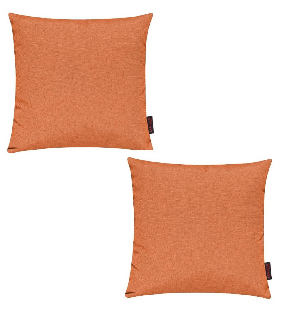 KISSENHÜLLE 2er Set Fino uni 50/50 cm - Orange, Textil (50/50cm) - Magma Heimtexx