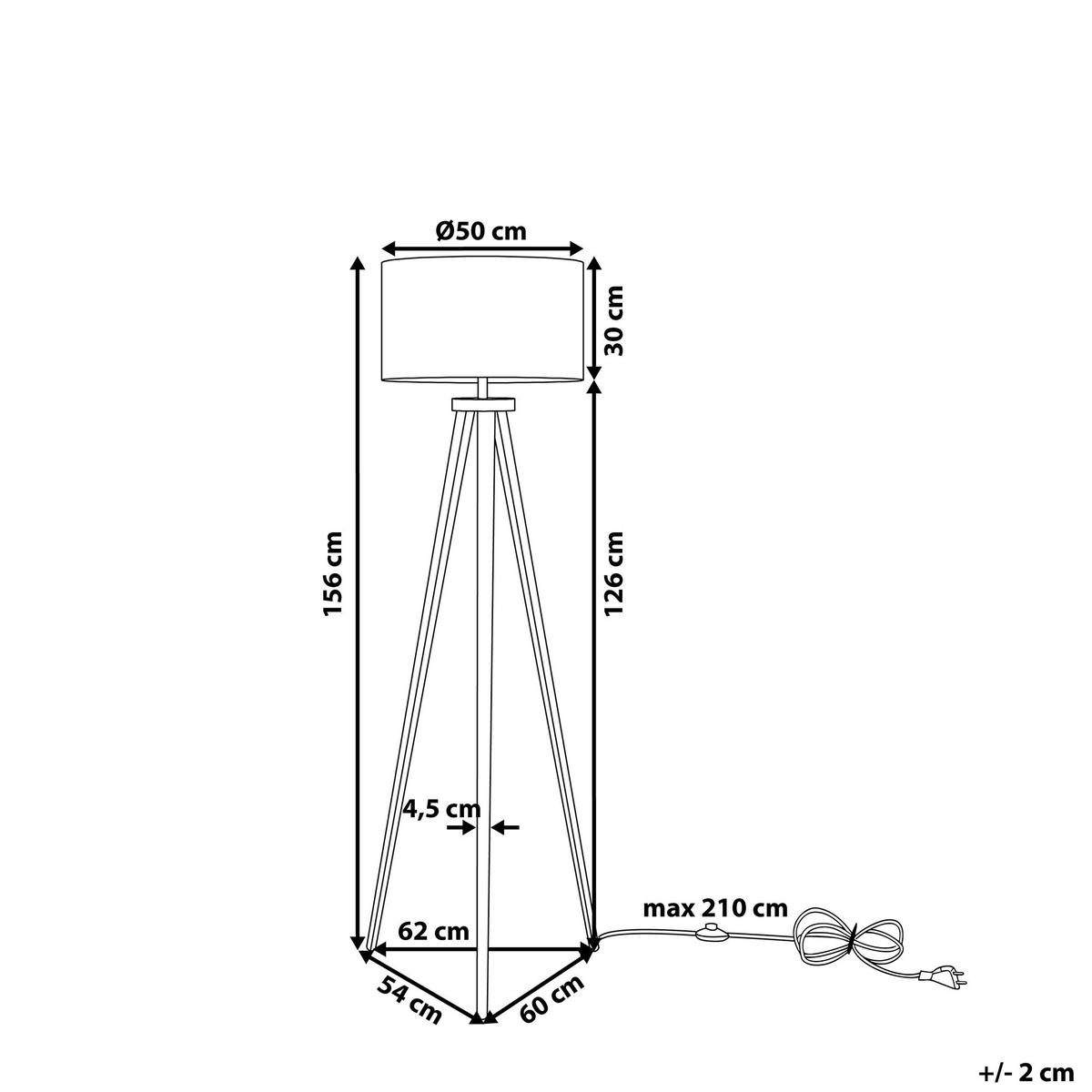 STEHLAMPE Stiletto 50/50/156 cm - Weiß, Metall (50/50/156cm) - Beliani