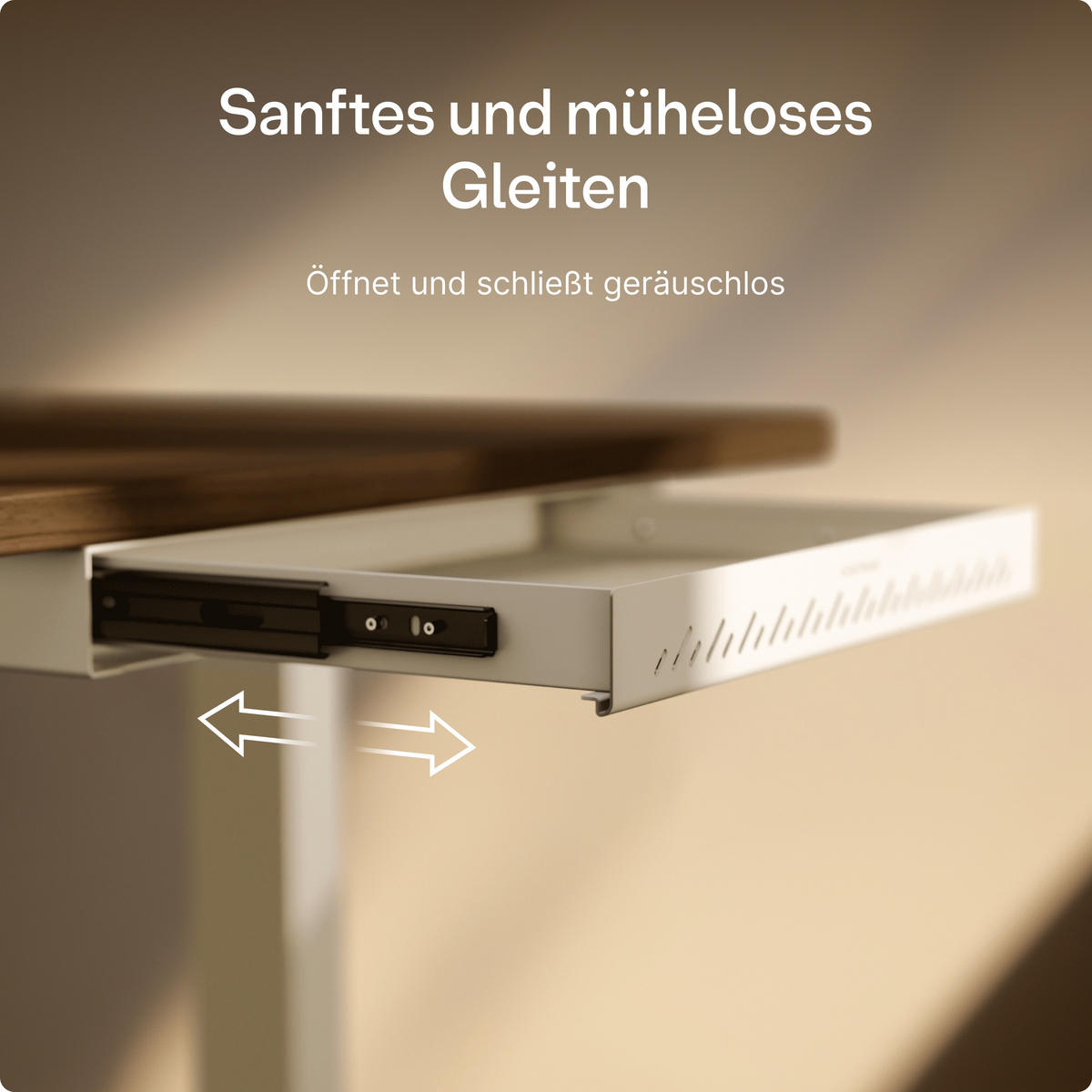 SCHUBLADEN-ORGANIZER unter dem Schreibtisch, 41x27x5cm Weiß - Weiß, Metall (41/27/5cm) - Desktronic