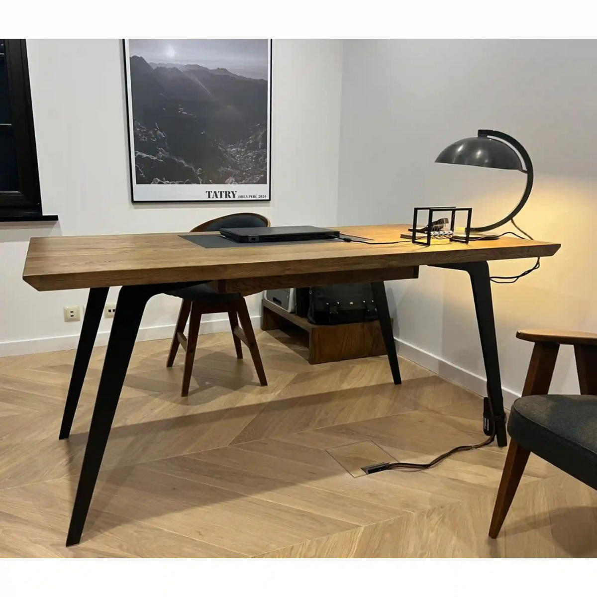 SCHREIBTISCH aus Eiche auf Metallbeine VITA III - Eichefarben, Holz (80/160/75cm) - Rawood Furniture