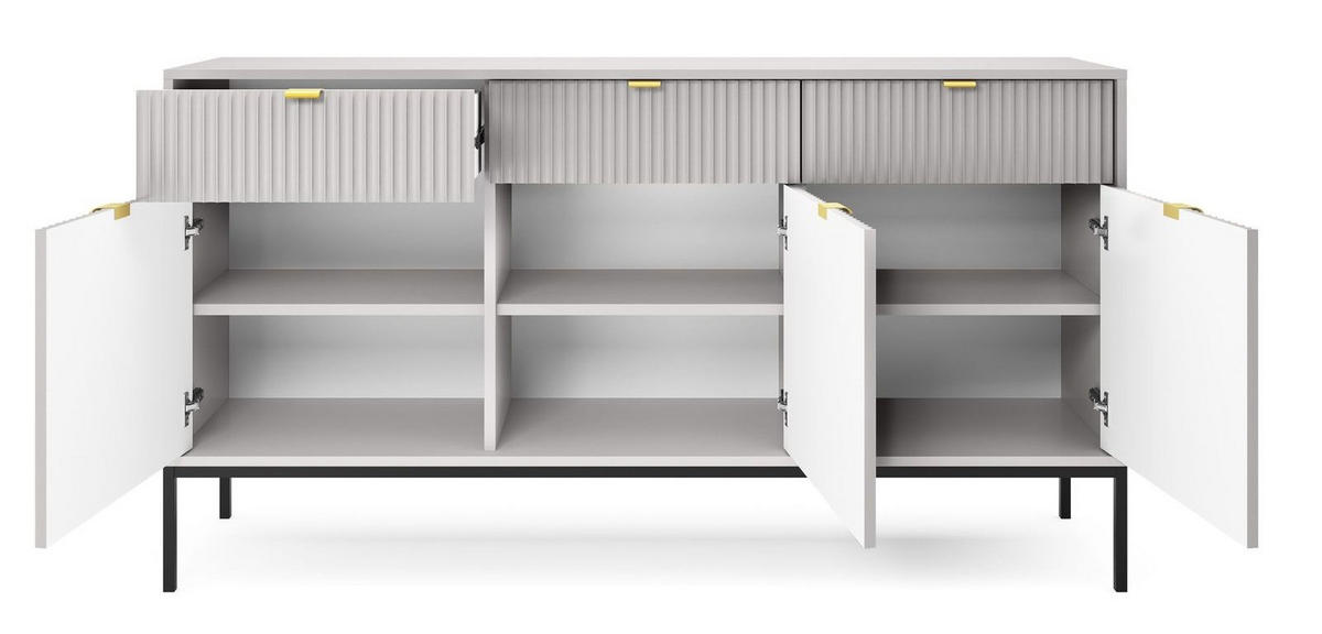 KOMMODE – KSZ154 – 154 cm – NOVA – Grau - Grau, Holzwerkstoff (154/83/39cm) - hi-markt