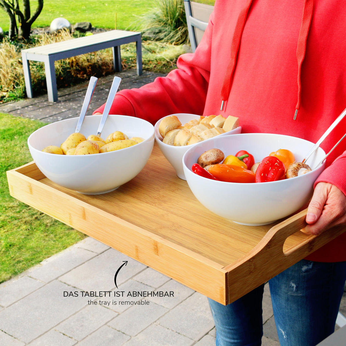 TABLETTTISCH, Bambus - Hellbraun, Holz (55/7/35.5cm) - bremermann