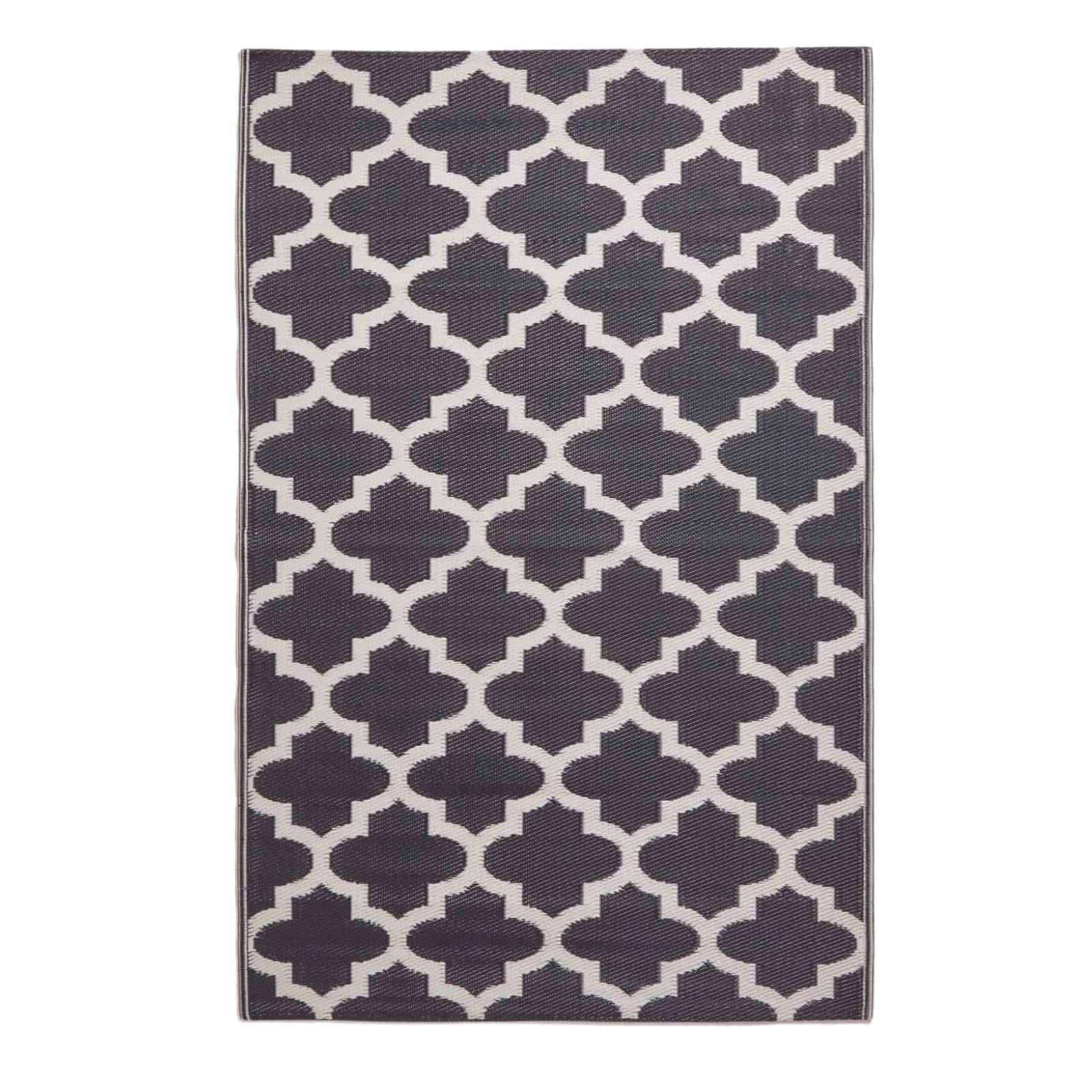 OUTDOORTEPPICH Nola geometrisch gemustert 120/180 cm - Schwarz, Kunststoff (120/180cm) - Homescapes