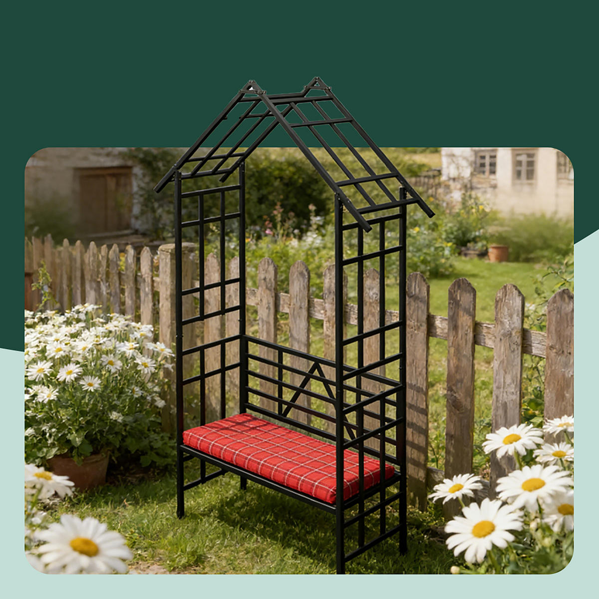 ROSENBOGEN - Schwarz, Metall (150/247/43cm) - Relaxdays