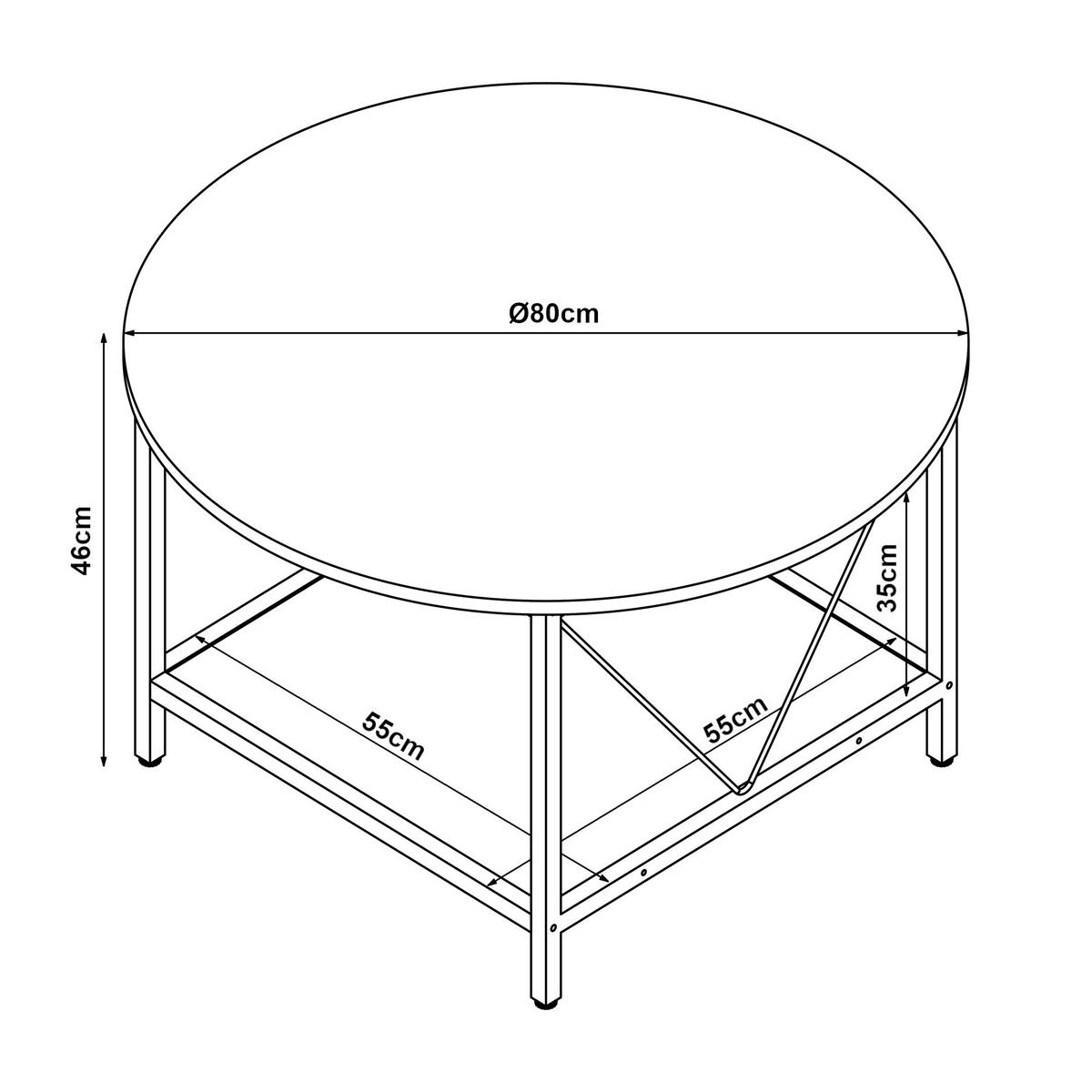 COUCHTISCH Filem 80/46 cm - Sandfarben, Holzwerkstoff/Metall (80/80/46cm) - [en.casa]