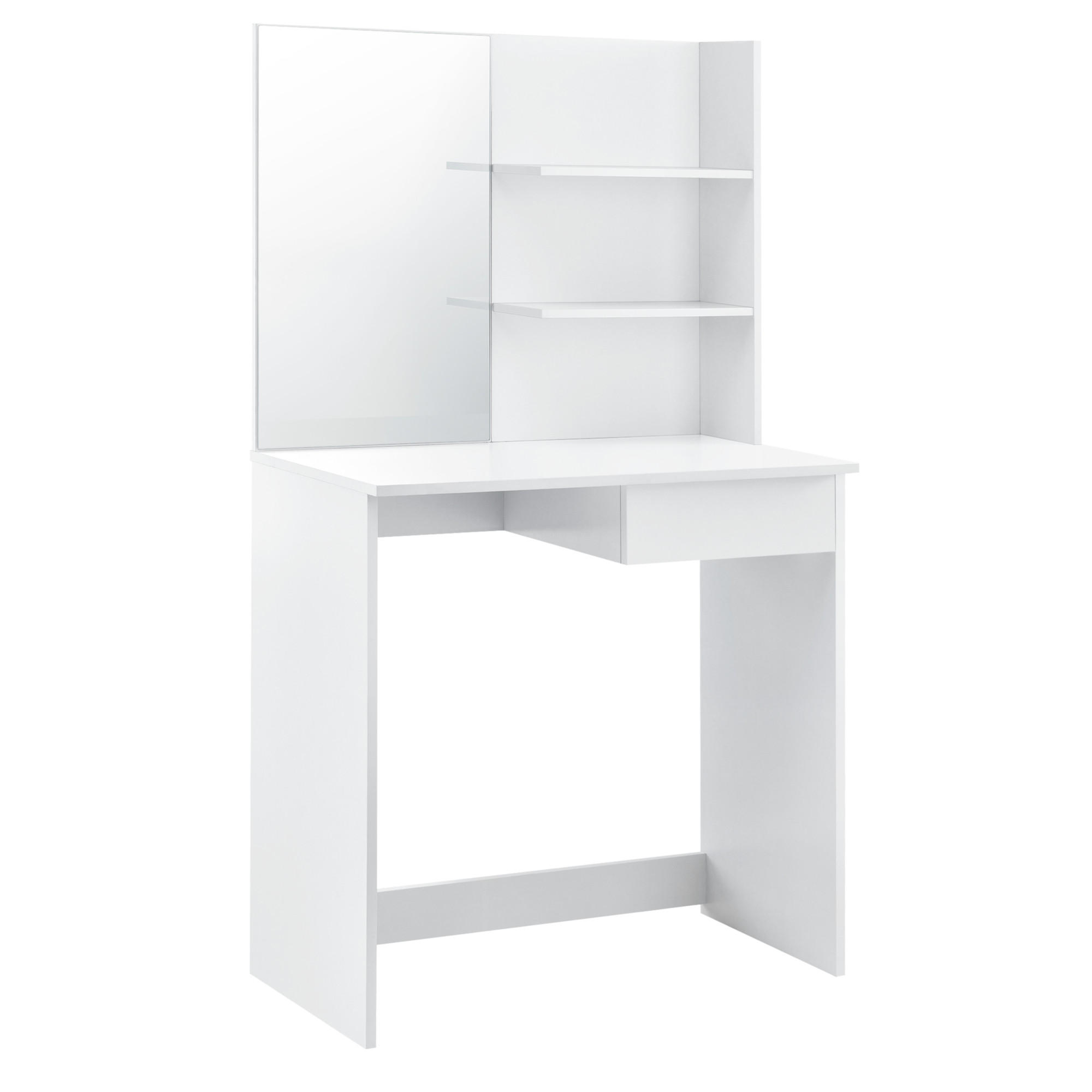 SCHMINKTISCH - Weiß, Holzwerkstoff (75/141/40cm) - [en.casa]