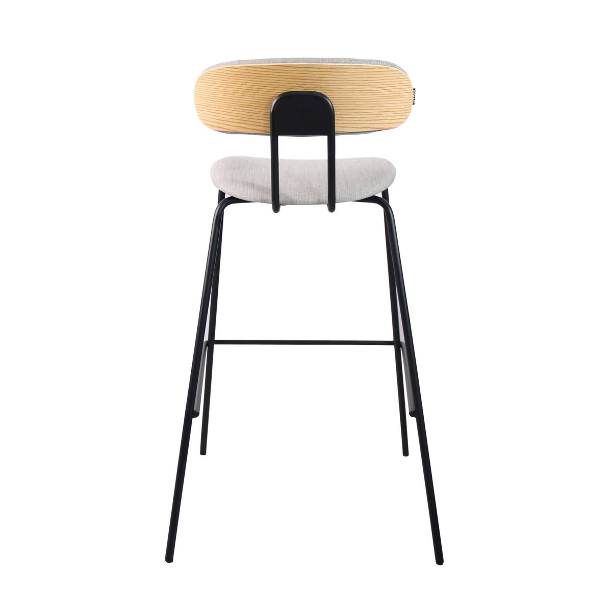 BARHOCKER 2-tlg., Grau - Grau, Holz (52/97/52cm) - Oviala