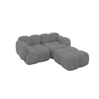 ECKSOFA modulares Sofa Rechts Miko-L1 214x205x75 Grau Velours - Schwarz/Grau, Holzwerkstoff/Kunststoff (214/205cm) - ALTDECOR
