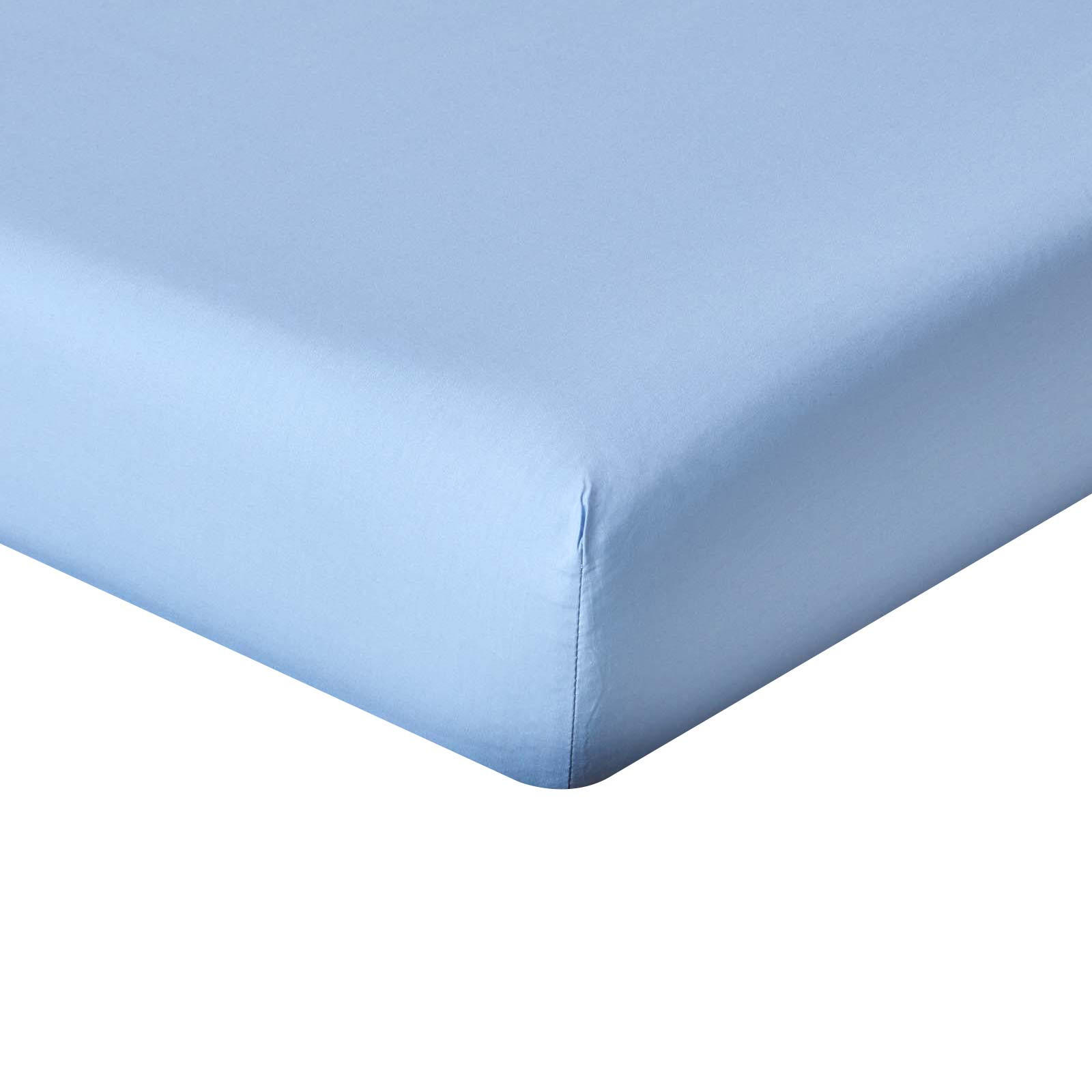 PERKAL-SPANNBETTLAKEN, Ägyptische Baumwolle, Fadendichte 200 - Blau, Textil (120/190cm) - Homescapes