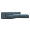 4-SITZER-SOFA Chenille Stoff Blau - Blau/Blaugrau, Kunststoff/Textil (335/70/166cm) - Makamii