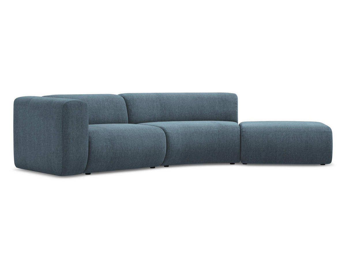 4-SITZER-SOFA Chenille Stoff Blau - Blau/Blaugrau, Kunststoff/Textil (335/70/166cm) - Makamii