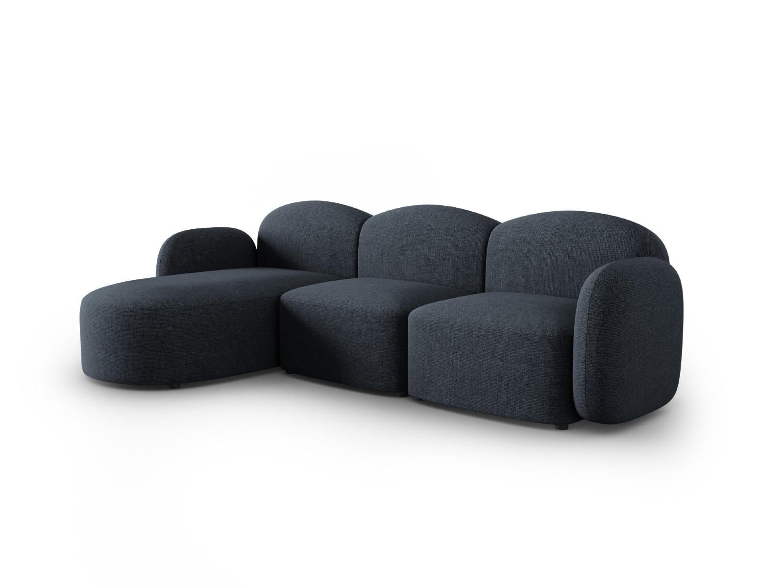 ECKSOFA links Blair aus Chenille-Stoff blau melange 4 Sitzplätze - Blau, Textil (155/272cm) - Micadoni
