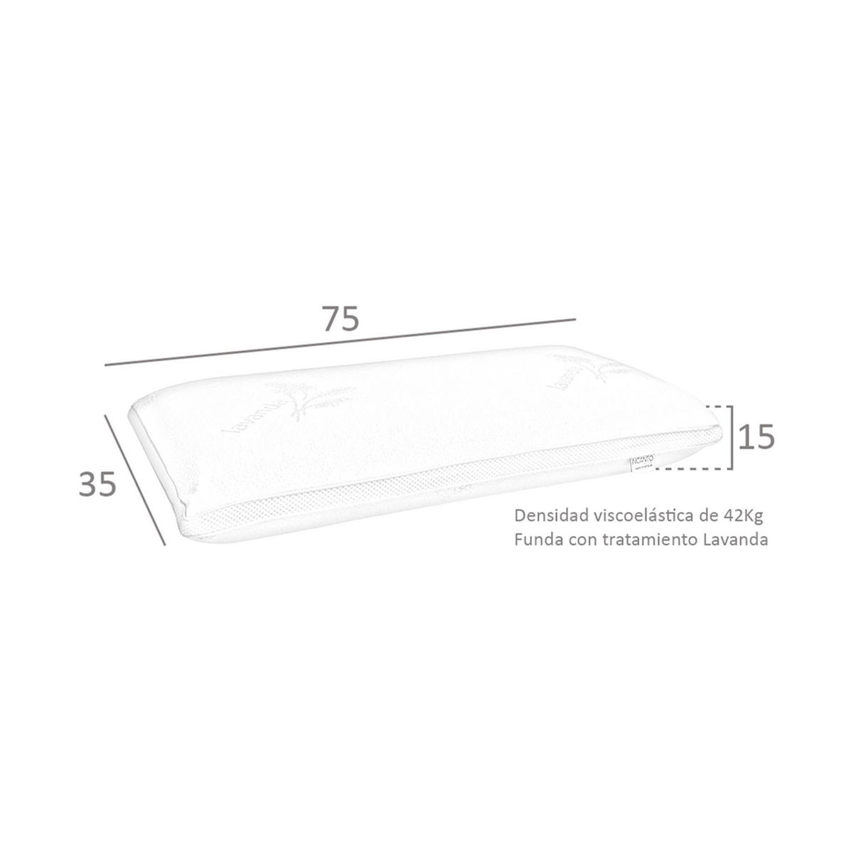 KOPFISSEN Viskoelastisches und Lavendelduft 75/35/15 cm - Weiß, Textil (75/35cm) - ANGEL CERDA