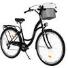 CITY-FAHRRAD Milord mit Metallkorb, 28 Zoll, Schwarz, 7-Gang - Schwarz, Metall (46cm) - Milordbikes