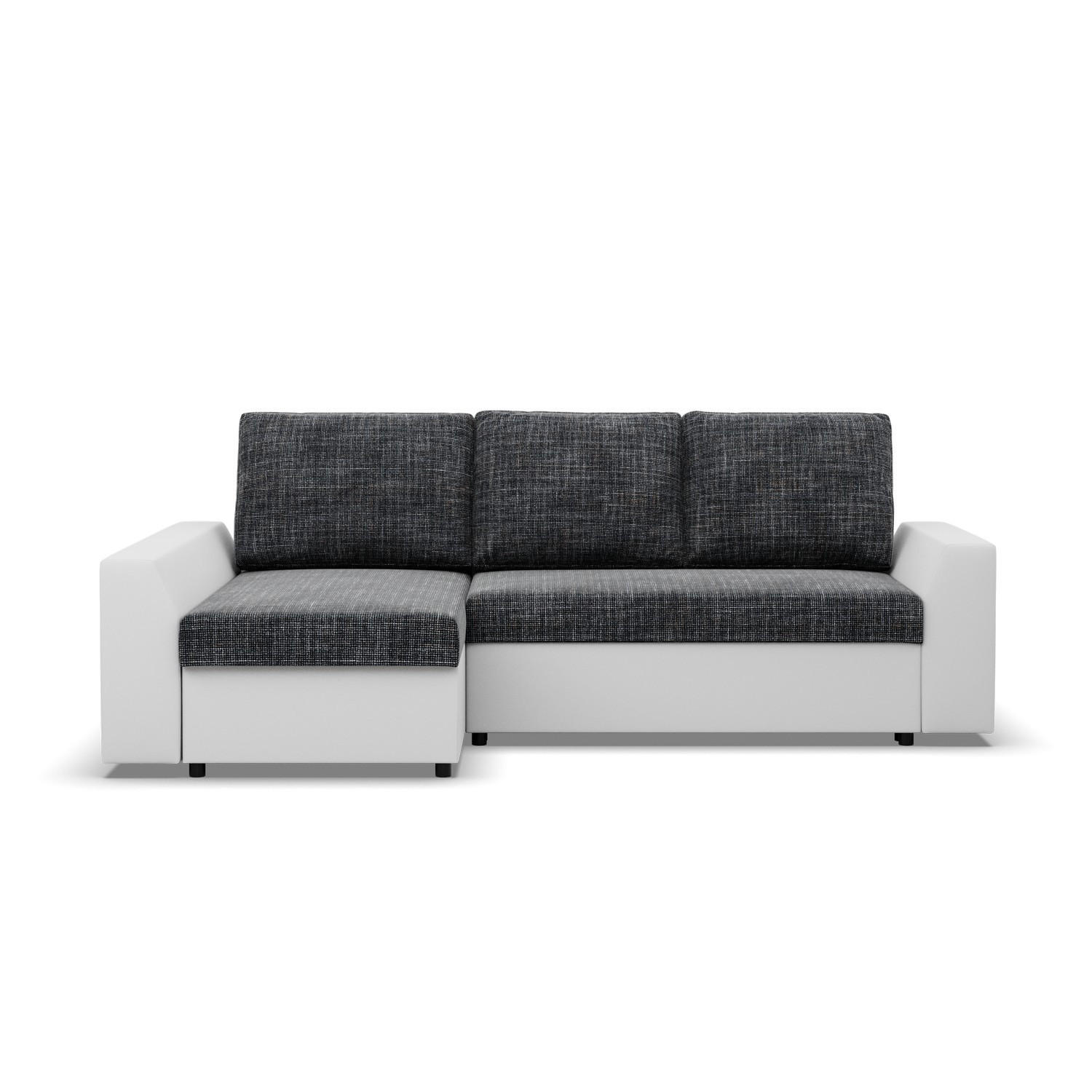ECKSOFA MIT SCHLAFFUNKTION LUGO BONELL Dunkelgrau/Weiß - Dunkelgrau/Weiß, Textil (140/243cm) - Mebligo