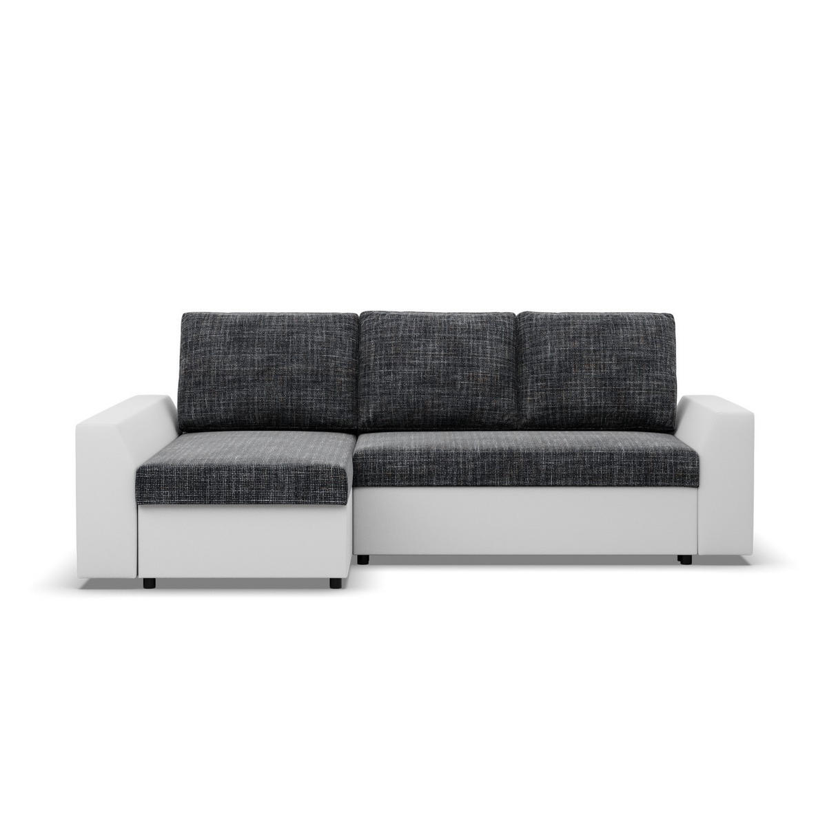ECKSOFA MIT SCHLAFFUNKTION LUGO BONELL Dunkelgrau/Weiß - Dunkelgrau/Weiß, Textil (140/243cm) - Mebligo