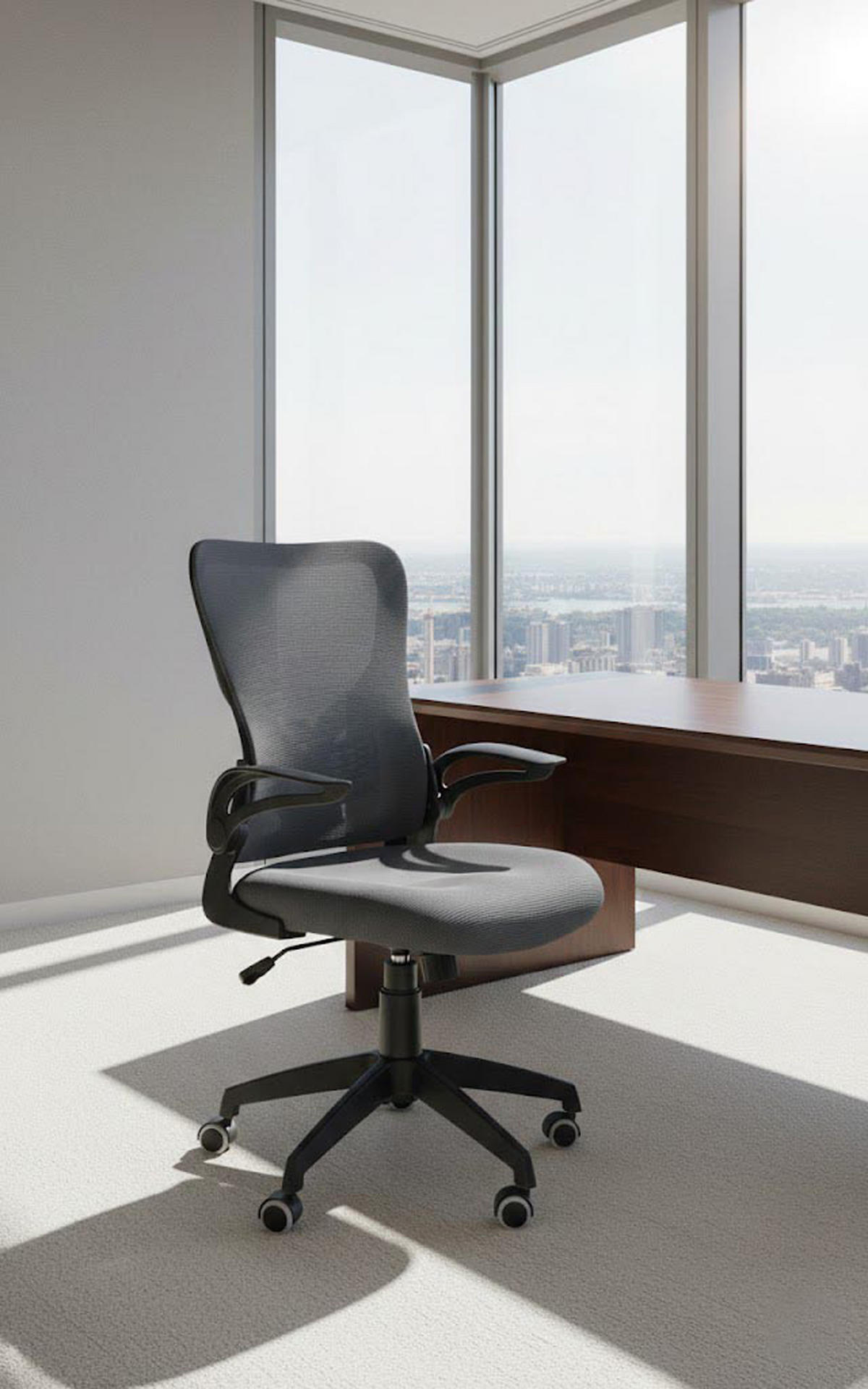 BÜROSTUHL Novar grau - Schwarz/Grau, Kunststoff/Metall (54/107/61cm) - TPFLiving