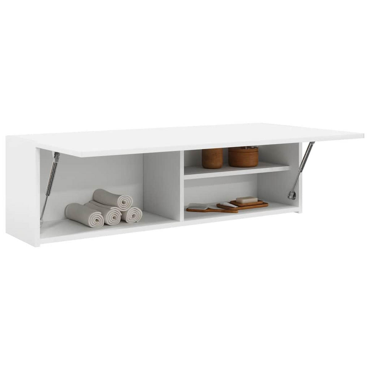 BAD-WANDSCHRANK Weiss 100/25/30 Cm Holzwerkstoff - Weiß, Holzwerkstoff (25/30/100cm) - vidaXL