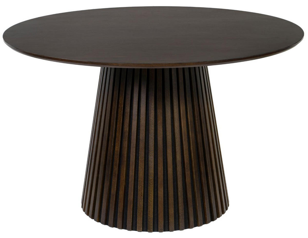 DININGTISCH Barletta - rund 120 cm - Eichenholz smoked-braun - Dunkelbraun/Naturfarben, Holz (120/120/75cm) - bene living