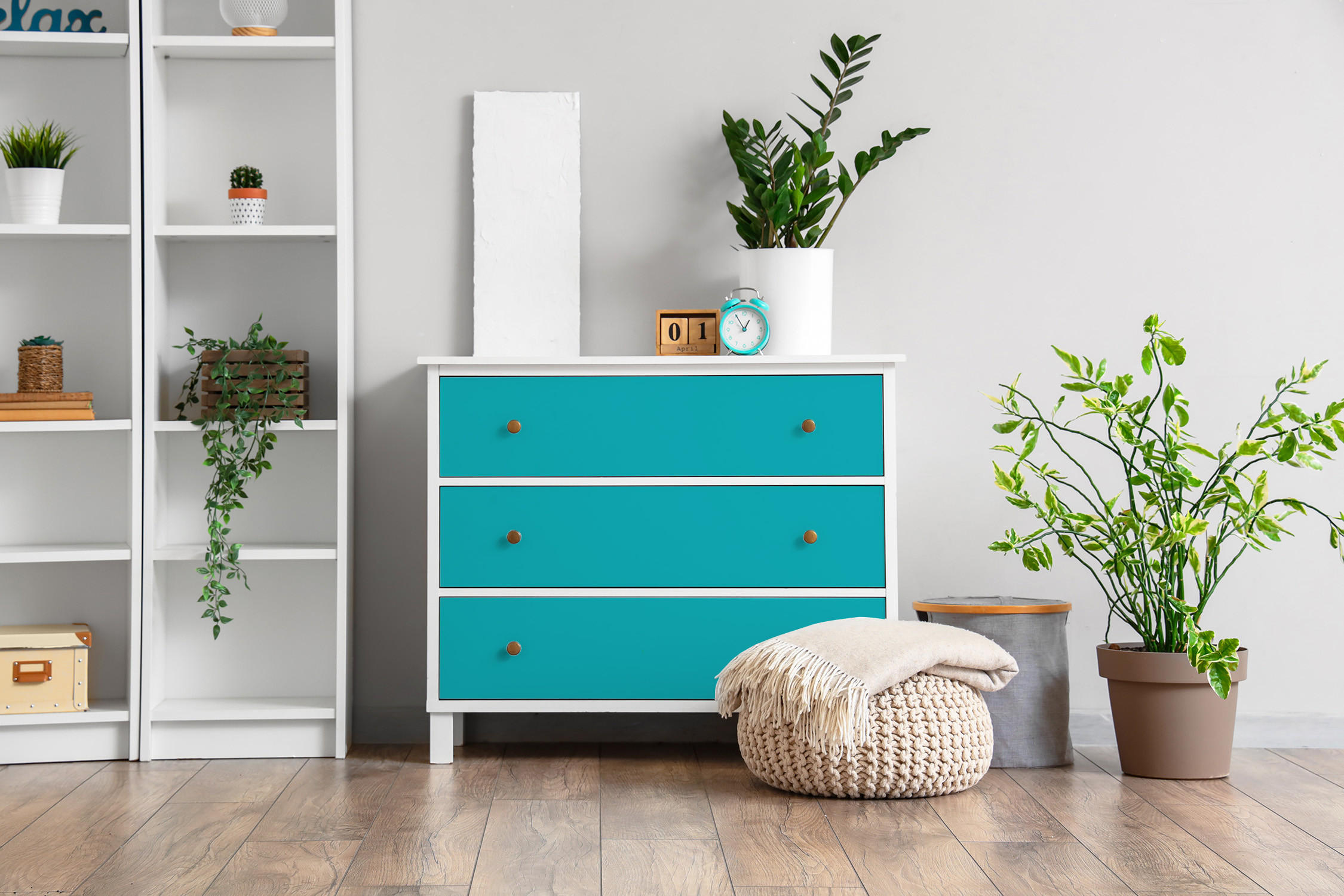 MÖBLAUFKLEBER 100x50 cm maritim - Türkis, Kunststoff (100/50/0.1cm) - Wallfluent