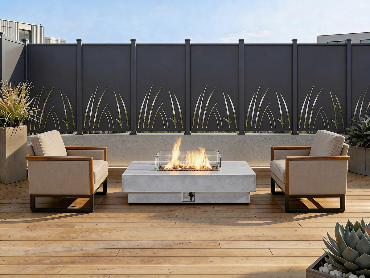 ZAUN - 102.5cm x 7.6cm - Aluminium - anthrazitgrau - BRAMENO - Anthrazit, Metall (102.5/150cm) - Vente-Unique