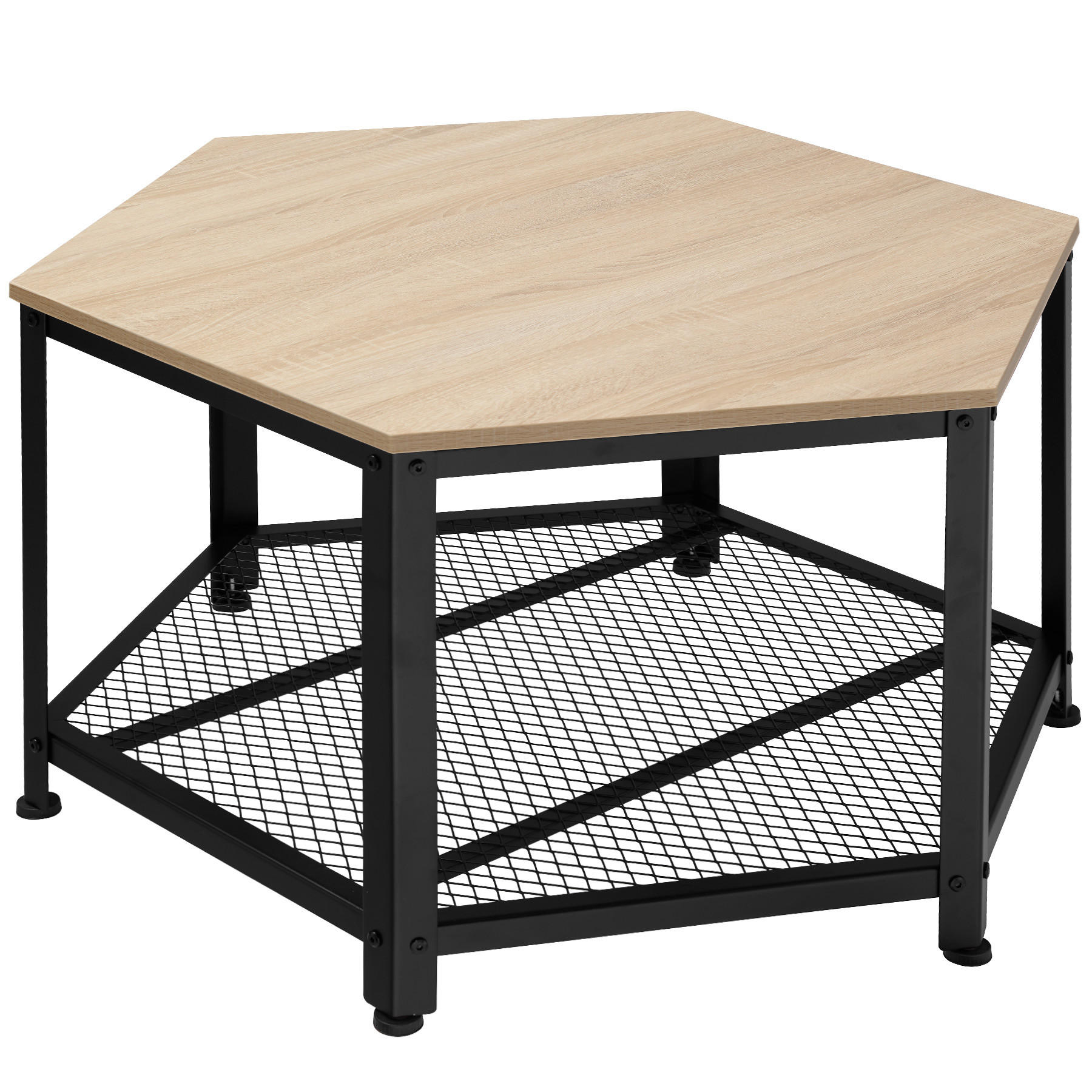COUCHTISCH Norwich,86,5 x 75 x 46,5 cm,Industrial Holz hell, Eiche Sonoma - Naturfarben, Holz (75/86.5/46.5cm) - tectake