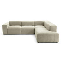 4-SITZER modulares Ecksofa HEAVEN SET 2 Rechts, Breite 300 cm Webstoff Olivgrün - Schwarz/Olivgrün, Holz/Kunststoff (245/300cm) - Muffo