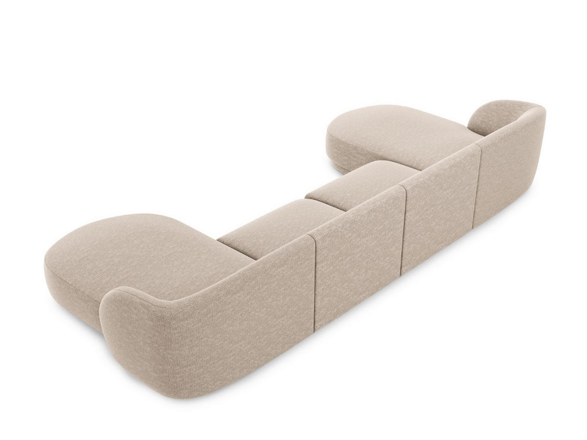 PANORAMASOFA Miley aus Chenille-Stoff beige 5 Sitzplätze - Beige, Textil (156/70/330cm) - Micadoni