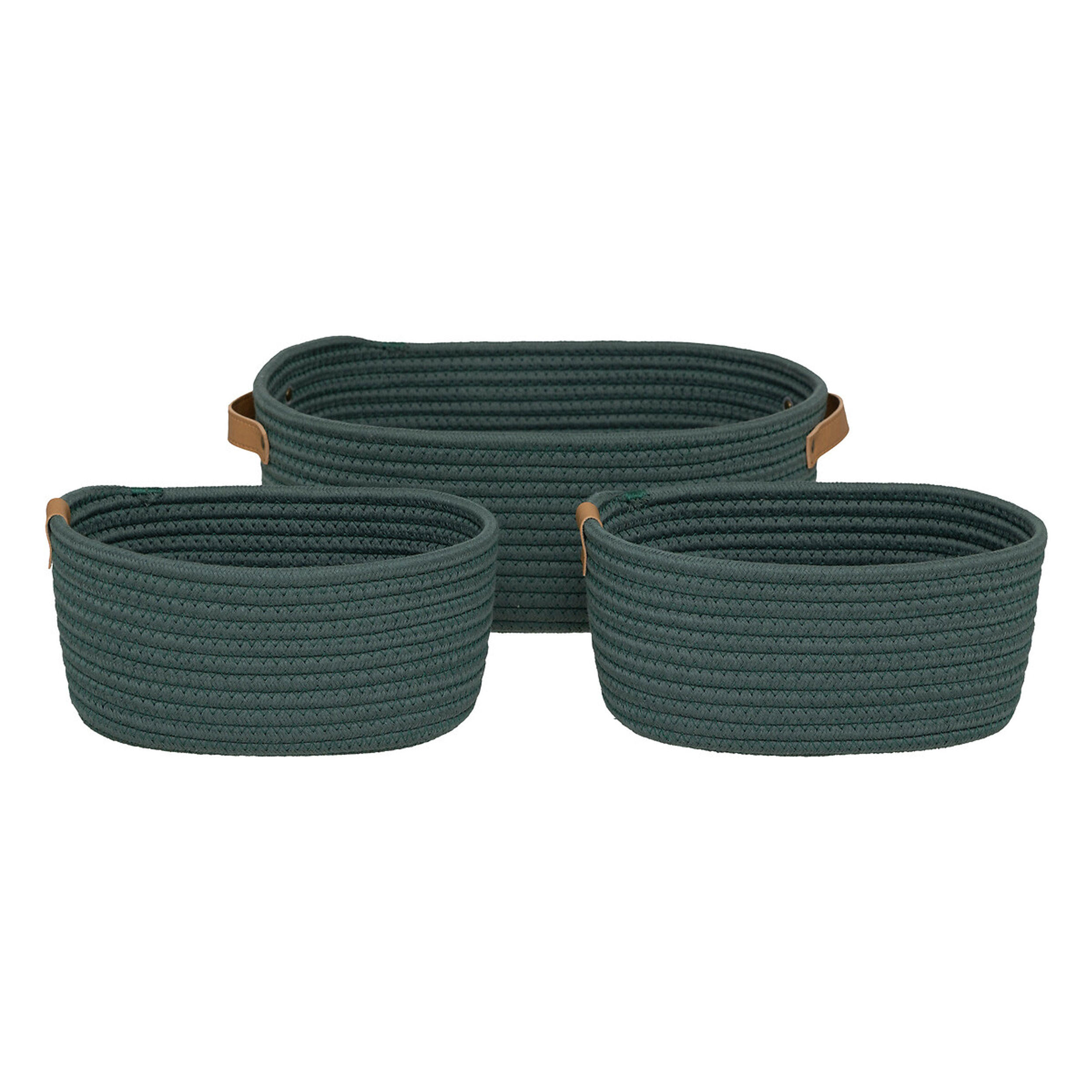 KÖRBE, 3-tlg., Korb, Polyester, Grün - Grün, Kunststoff (25/12/35cm) - 5five Simply Smart