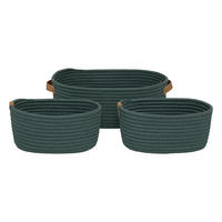 KÖRBE, 3-tlg., Korb, Polyester, Grün - Grün, Kunststoff (25/12/35cm) - 5five Simply Smart