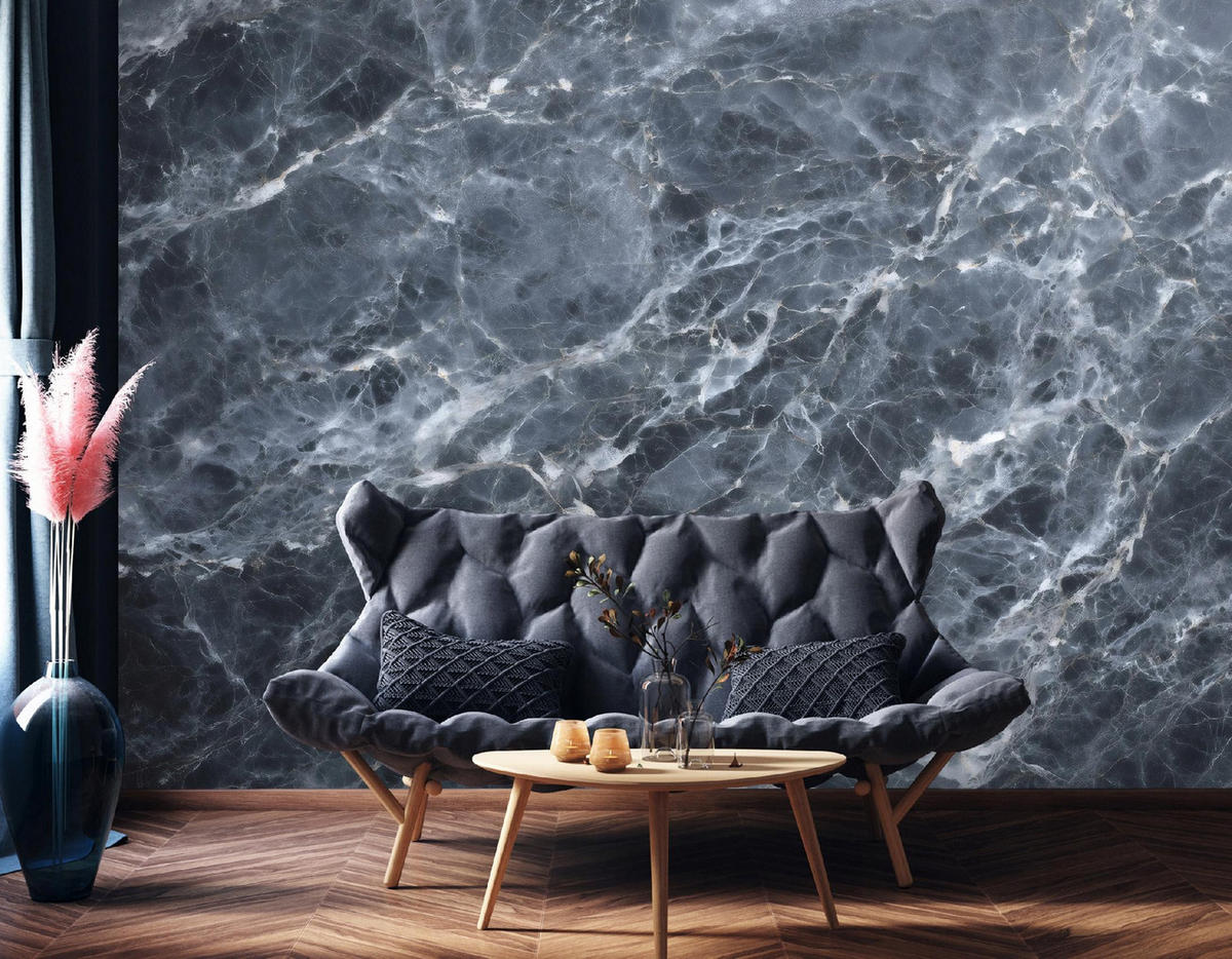 FOTOTAPETE Marmor Stein Grau 400x280 cm - Multicolor, Papier (400/280cm) - Wallarena