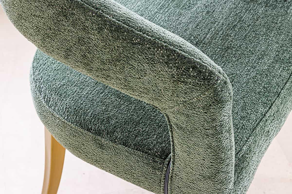 STUHL BOUTIQUE Strukturstoff Grün 80 cm - Goldfarben/Grün, Textil/Metall (56/81/54cm) - riess-ambiente