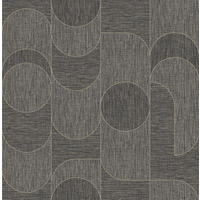 VLIESTAPETE - Geometric Grasscloth Brown - Braun, Papier/Kunststoff (52/1000cm) - Sublime