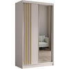 SCHWEBETÜRENSCHRANK Nela II 120/216/61 kaschmir+eiche Artisan mit Schubladen - Kaschmir, Holzwerkstoff (120/216/61cm) - Beautysofa