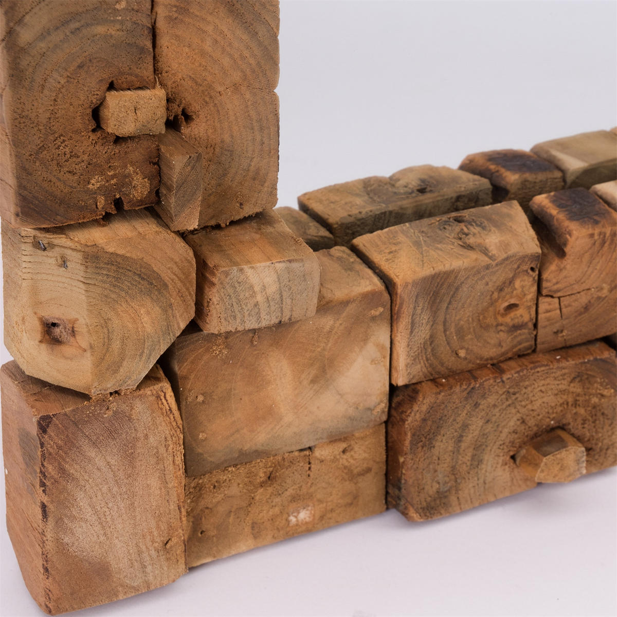 WANDSPIEGEL Mosaik 50x50cm Massivholz naturfarben - Braun, Holz (50/50/5cm) - CREEDWOOD