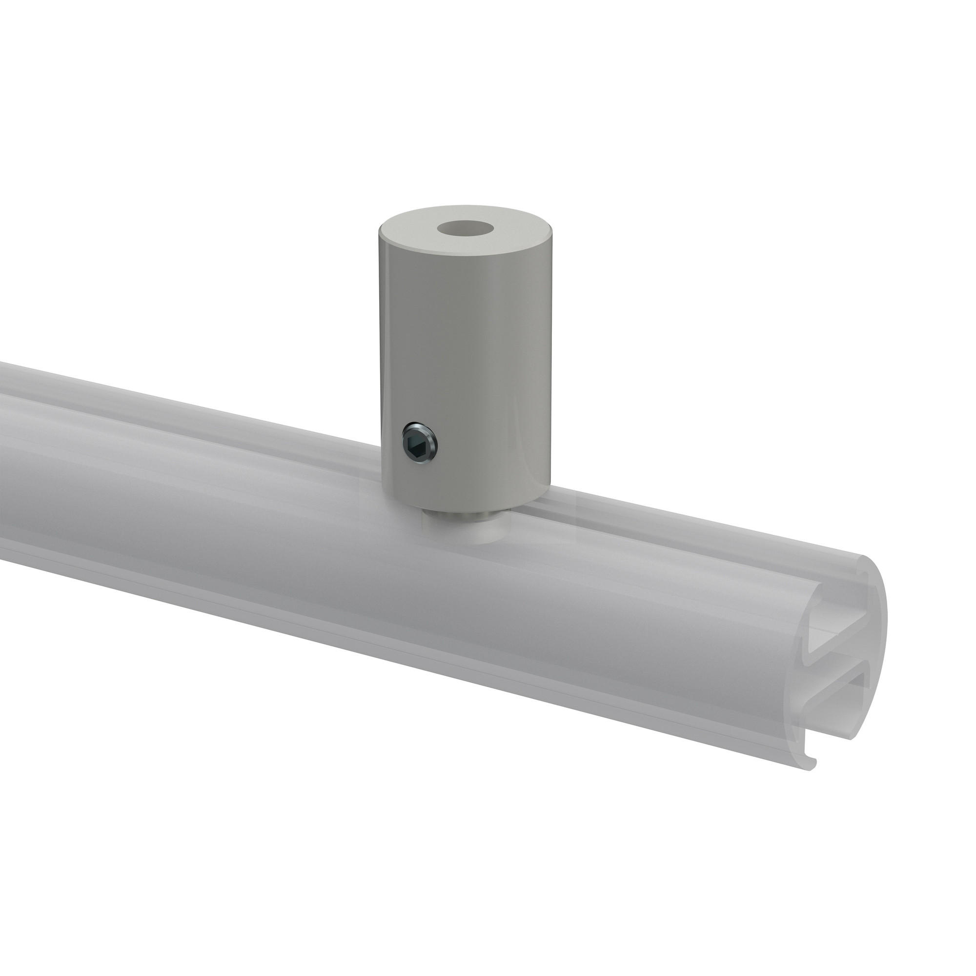 DECKENTRÄGER FÜR GARDINENSTANGEN INNENLAUF 20 mm Ø, Sonius 1-läufig, Weiß, Packung 2 Stück - Weiß, Metall (1.6/3/1.6cm) - INTERDECO