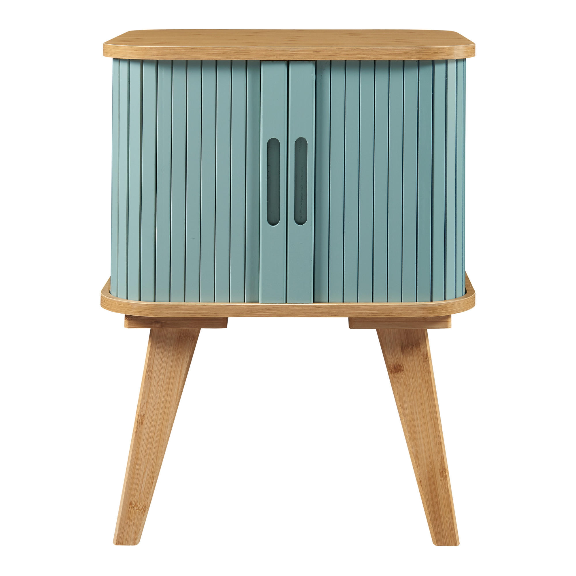 BEISTELLTISCH Tysvær - Blau/Naturfarben, Holz/Holzwerkstoff (45/45/58.5cm) - [en.casa]