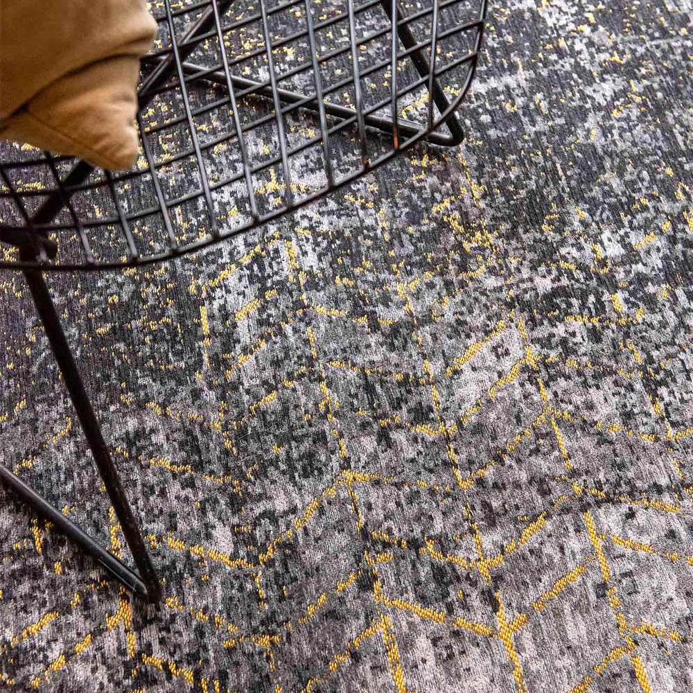 TEPPICH Broadway Glitter Mad Men 80/250 cm - Schwarz, Textil (80/250cm) - Louis De Poortere