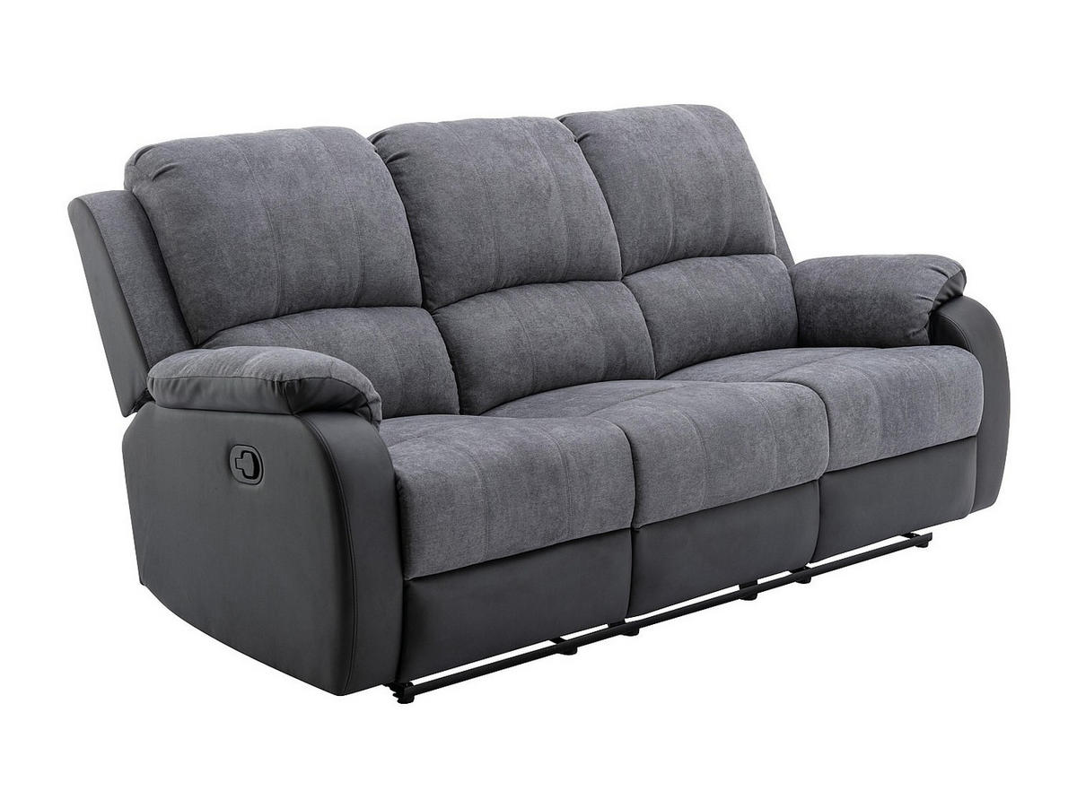 RELAXSOFA - 3 Personen - stoff - schwarz, grau Brody - Schwarz, Kunststoff/Textil (202/99/98cm) - Vente-Unique