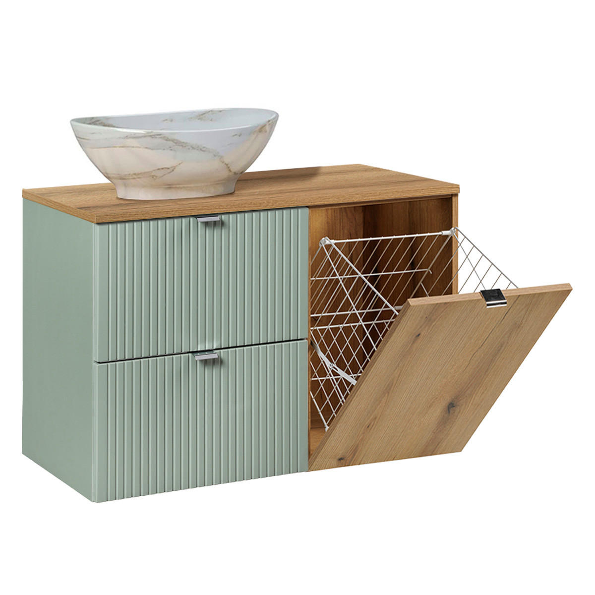 WASCHTISCH 90.4cm Jade Grün - Grün, Holzwerkstoff (90.4/59.5/40cm) - Petits-meubles