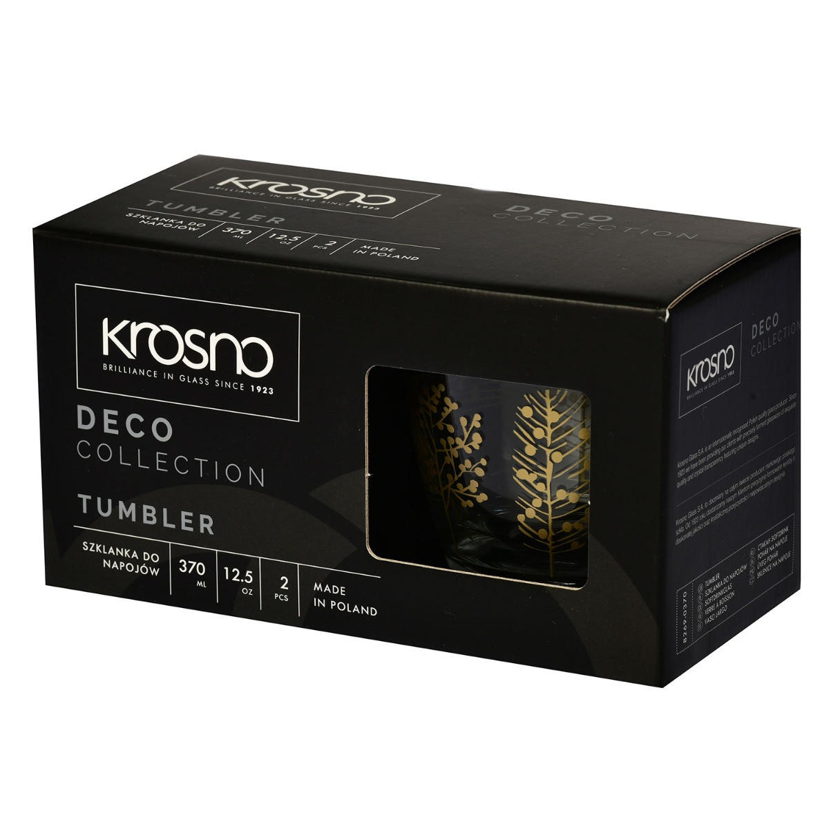 TRINKGLÄSER DECO GOLDENE BÄUME, 2ER-SET, 370 ML - Transparent, Glas (0.37L) - Krosno Glass