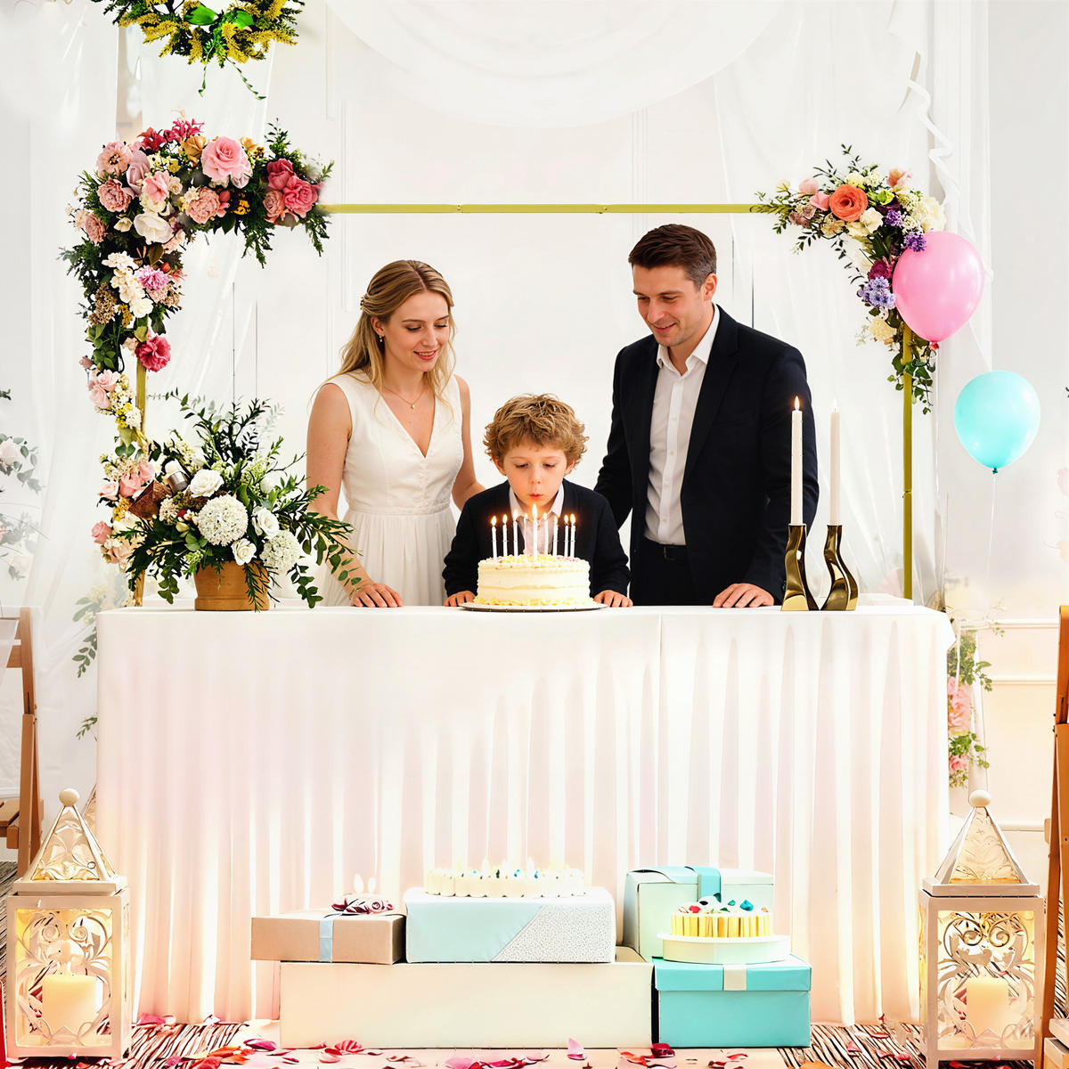 ROSENBOGEN DE-18337 2 m hoch für Hochzeit & Dekoration Gold - Goldfarben, Metall (200/200/40cm) - ComfortXL