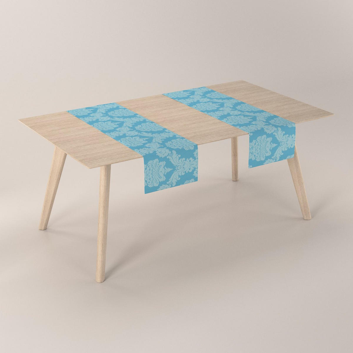 TISCHLÄUFER Damasco, blau, 40x130 cm - Blau, Textil (40/130cm) - Dekoria