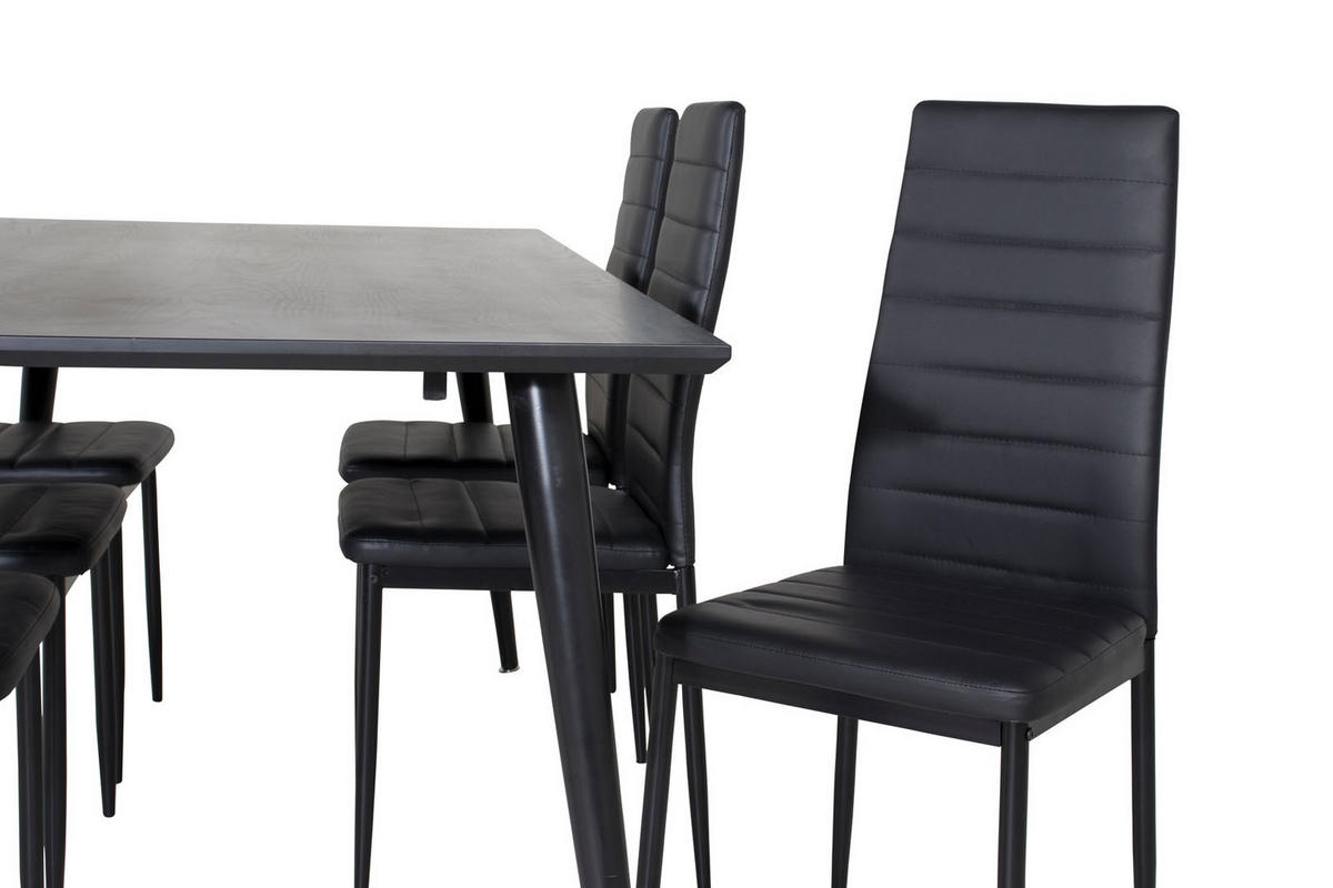 TISCHGRUPPE Schwarz - Schwarz, Holzwerkstoff (90/75/180cm) - ebuy24