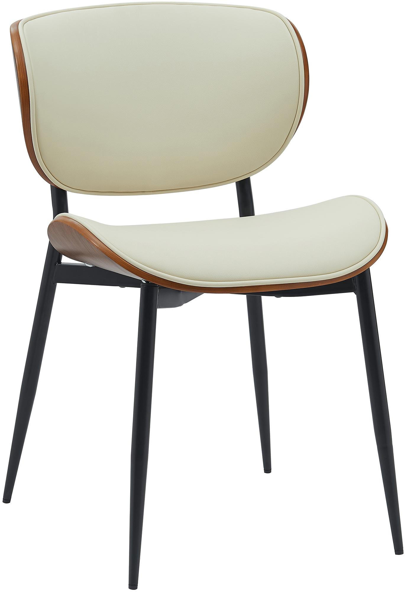 STUHL Lederlook walnuss/creme - Walnussfarben/Creme, Textil/Metall (50/80/54cm) - CLP
