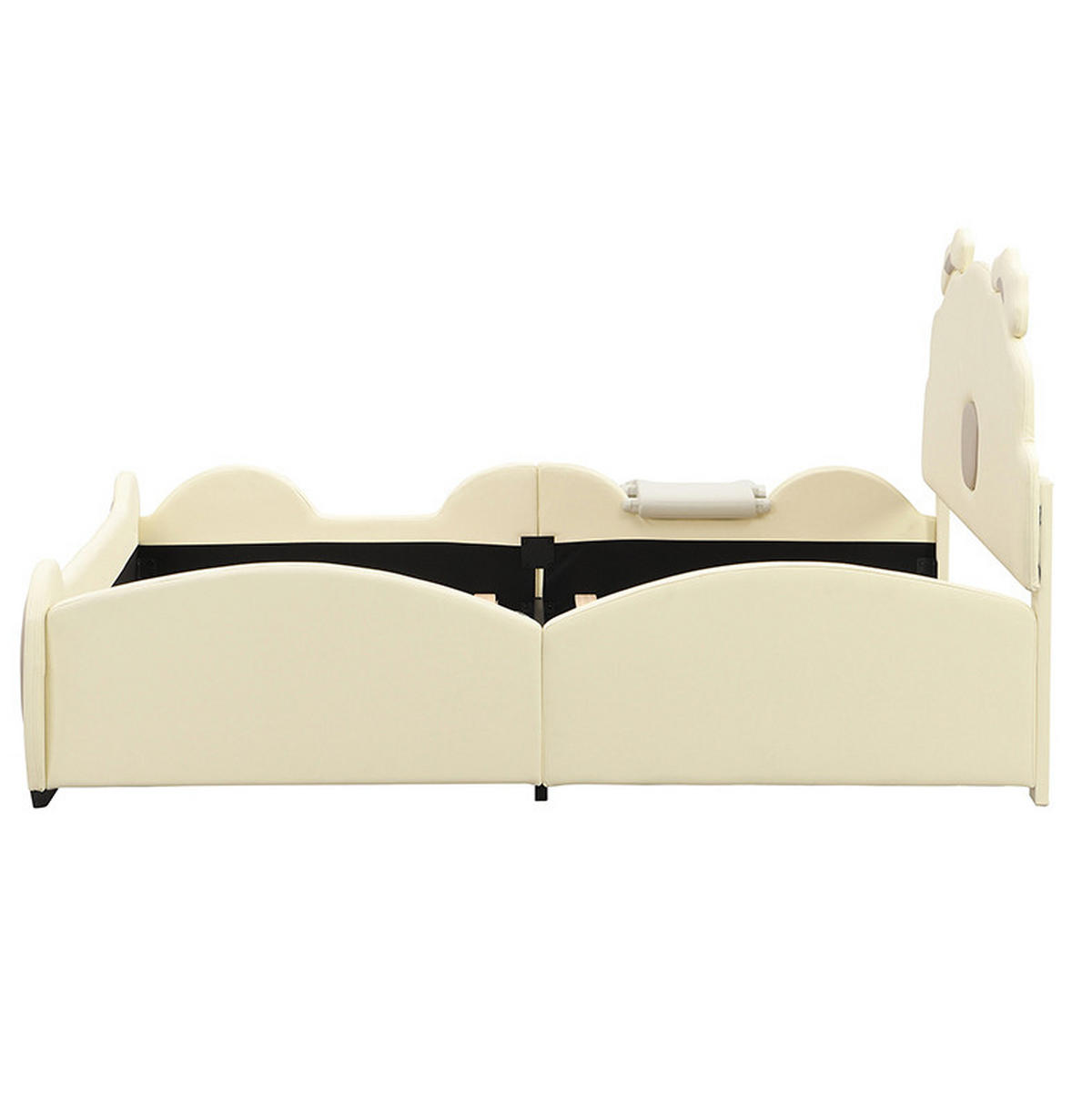 KINDERBETT 140/200 cm in Beige mit Rutsche und Leiter - Beige, Kunststoff (140/200cm) - BEAOK