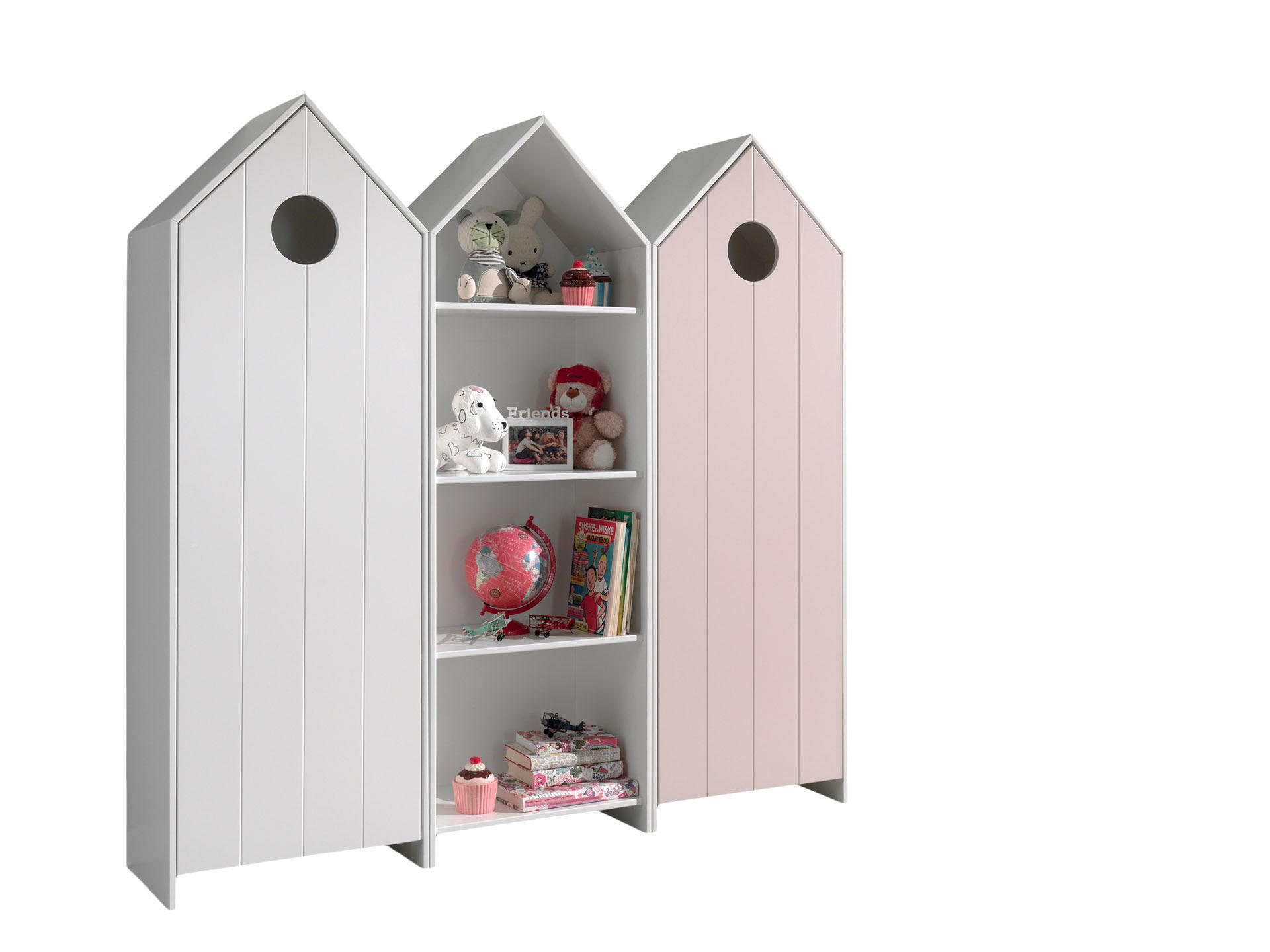 REGALSCHRANK Set Kania mit Standregal MDF+Holzwerkstoff Weiß + Rosa - Pink/Weiß, Holzwerkstoff (173/1/37cm) - 58aufmkessel