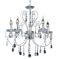 KRONLEUCHTER Pavia, Silber/Chrom, 57cm - Chromfarben, Glas (57/56/57cm) - KOSILUM